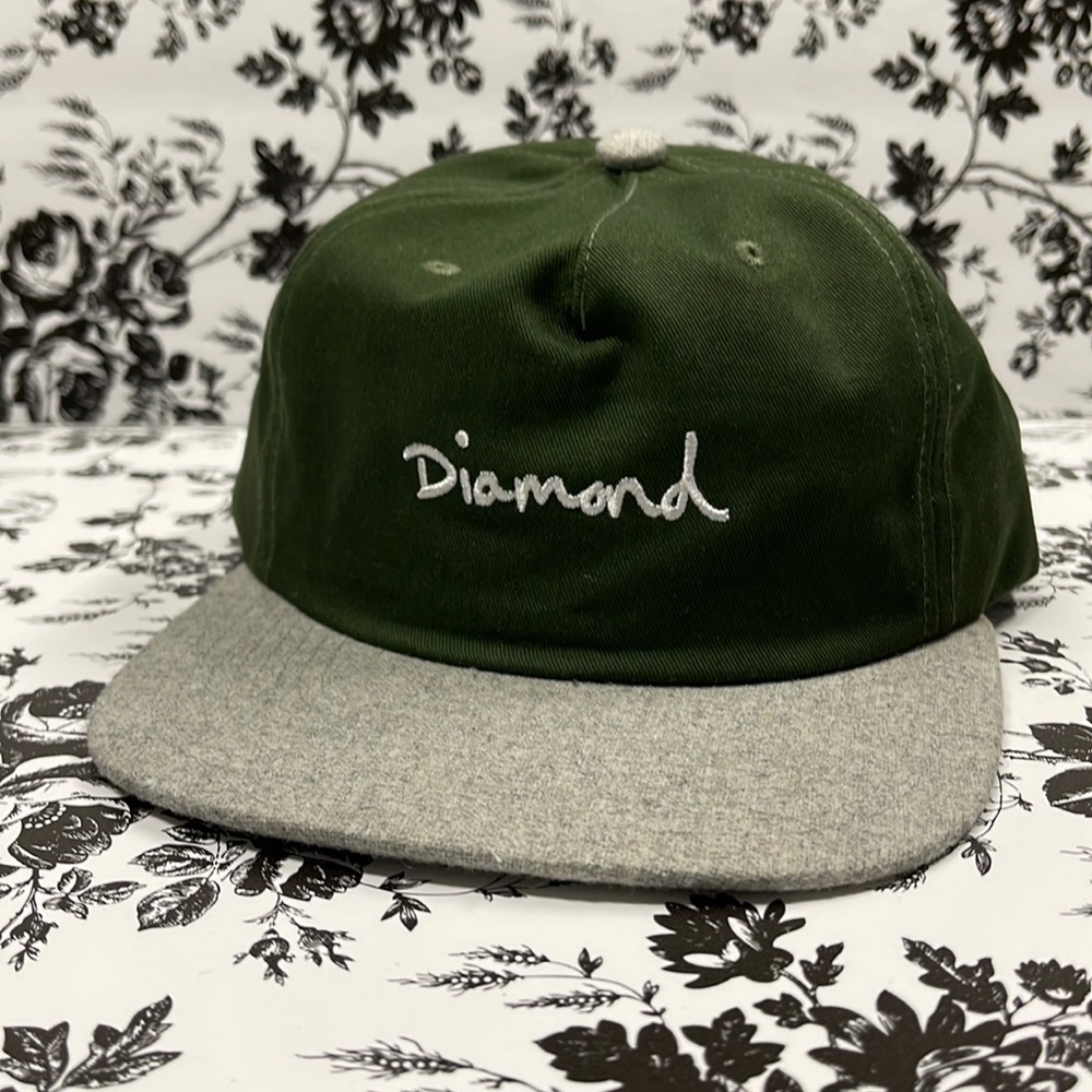 Diamond Supply Co. Army Green SnapBack Hat with grey brim